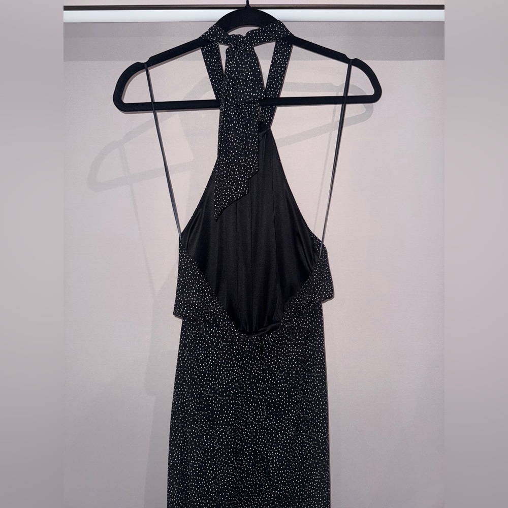 Express Black Patterned Halter Jumpsuit - image 8